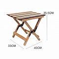 Folding Wood Outdoor Camping Chair - 60C10H