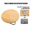 Camping Folding Round Bamboo Wood Table - 60C14J