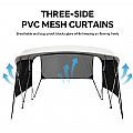 탈부착 가능한 3면 PVC 메쉬 보트 비미니 탑 - 83B42A
