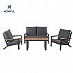 검정색 알루미늄 야외 소파 세트 (4인용) - 11C11F