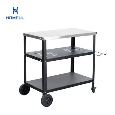 세미 메시 디자인의 철제 야외 주방