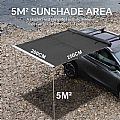 범용 차량용 사이드 어닝, 420D 립스톱 옥스포드 소재, 차량 장착형 차양막, UPF 50+ 자외선 차단 기능 - 70F03B