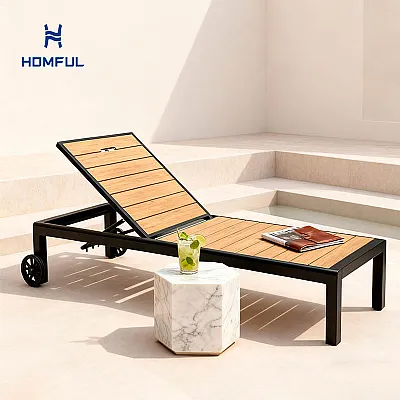 알루미늄 프레임 WPC 야외 선 라운저