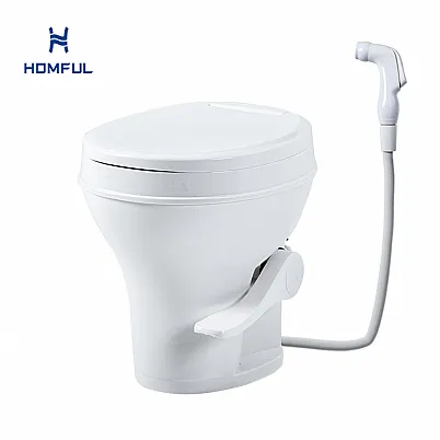 물총이 달린 직선형 수세식 RV 화장실